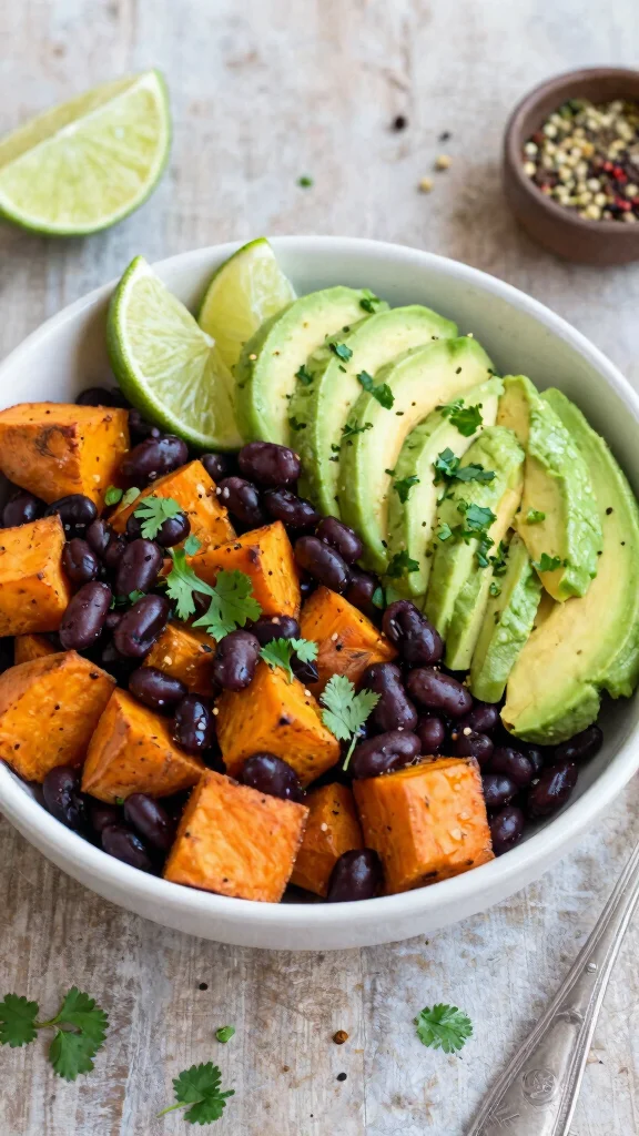 20 Easy and Healthy Lunch Ideas for Busy Days - 3. Sweet Potato and Black Bean Bowl 1