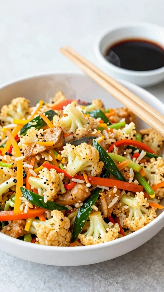 20 Easy and Healthy Lunch Ideas for Busy Days - 6. Cauliflower Rice Stir-Fry 1
