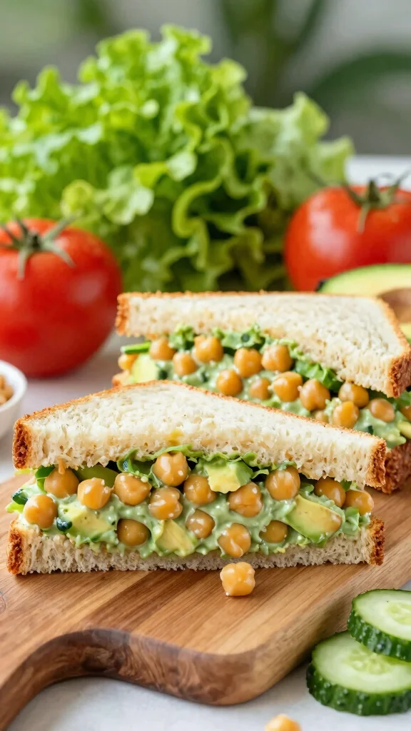 20 Easy and Healthy Lunch Ideas for Busy Days - 7. Chickpea Salad Sandwich 1