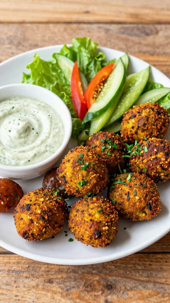 20 Easy and Healthy Lunch Ideas for Busy Days - 9. Baked Falafel with Tahini Sauce 1