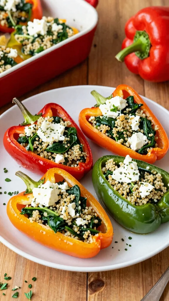 20 Healthy Dinner Recipes for Easy & Nutritious Meals - 13. Spinach and Feta Stuffed Peppers 1