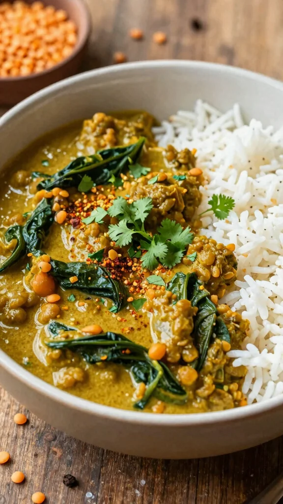 20 Healthy Dinner Recipes for Easy & Nutritious Meals - 9. Lentil and Spinach Curry 1