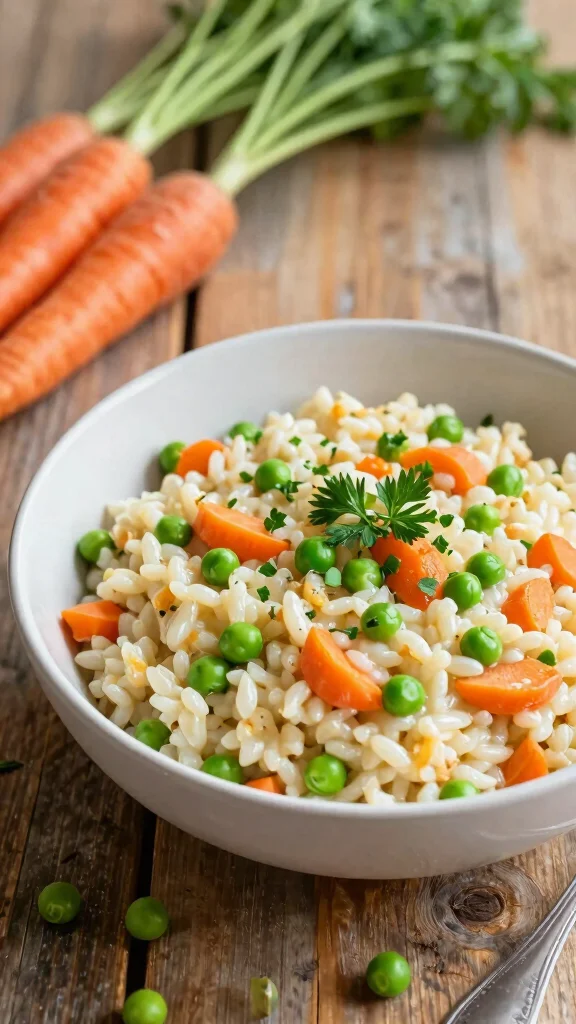 20 Healthy Family Dinner Recipes for All Ages - 15. Carrot and Pea Risotto 1