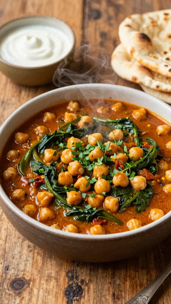 20 Healthy Family Dinner Recipes for All Ages - 18. Spicy Chickpea and Spinach Stew 1
