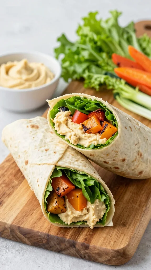 20 Healthy Family Dinner Recipes for All Ages - 20. Roasted Vegetable and Hummus Wraps 1