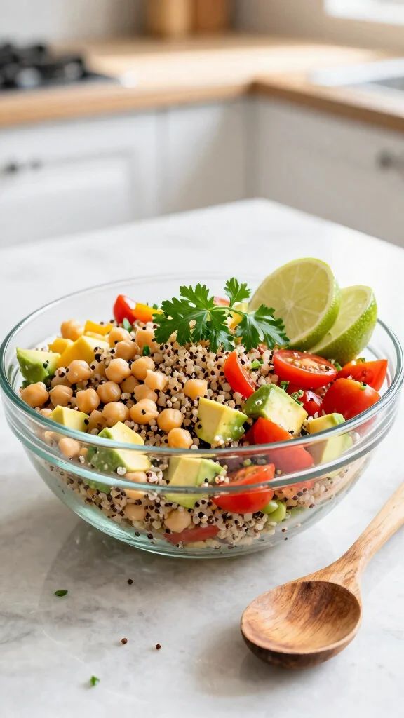 20 Healthy Lunch Ideas Easy & Quick to Make - 1. Quinoa Salad with Chickpeas and Avocado 1
