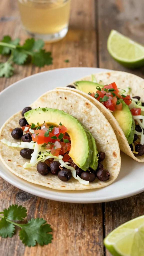 20 Healthy Lunch Ideas Easy & Quick to Make - 11. Spicy Black Bean Tacos 1