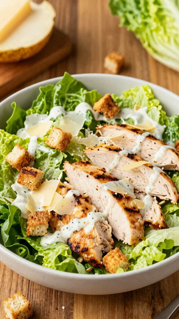 20 Healthy Lunch Ideas Easy & Quick to Make - 16. Chicken Caesar Salad 1