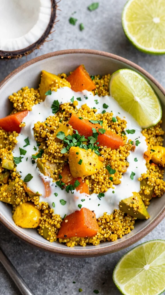 20 Healthy Lunch Ideas for Work: Easy & Meal Prep Friendly - 17. Coconut Curry Quinoa Bowl 1