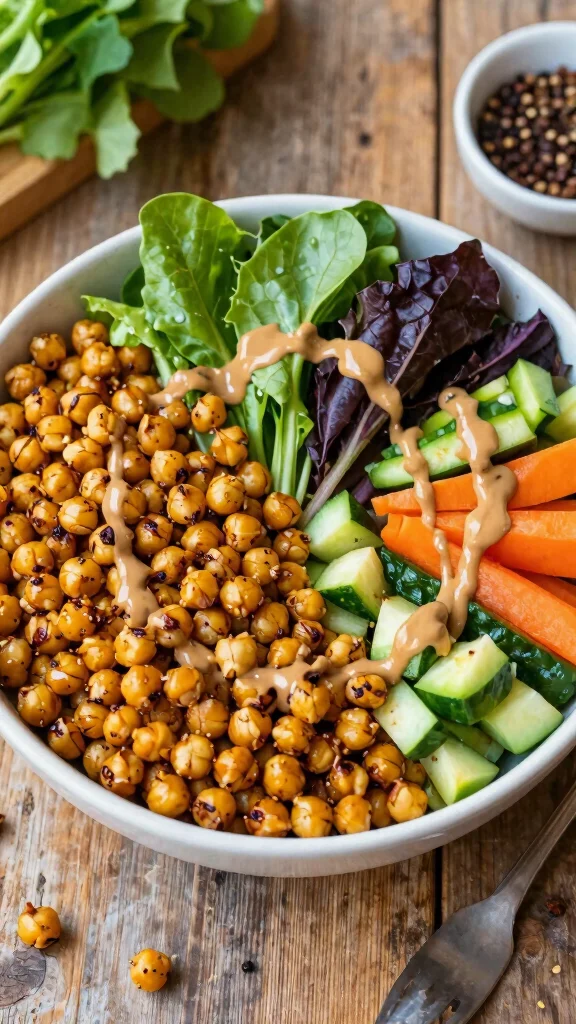 20 Healthy Lunch Ideas for Work: Easy & Meal Prep Friendly - 19. Roasted Chickpeas and Veggie Buddha Bowl 1