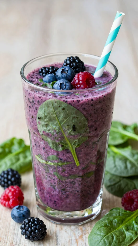 20 Healthy Lunch Ideas for Work: Easy & Meal Prep Friendly - 20. Berry and Spinach Smoothie 1