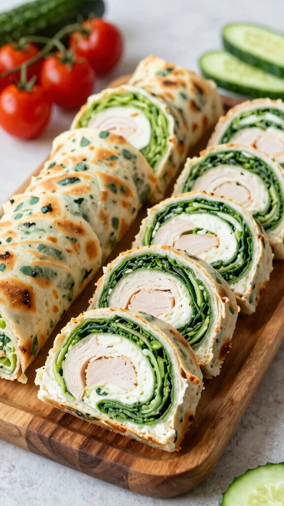 20 Healthy Lunch Ideas for Work: Easy & Meal Prep Friendly - 4. Turkey and Spinach Pinwheels 1