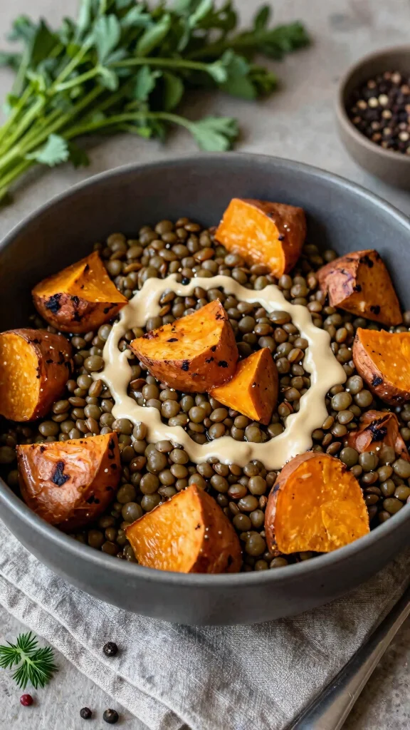 20 Healthy Lunch Ideas for Work: Easy & Meal Prep Friendly - 5. Lentil and Sweet Potato Bowls 1